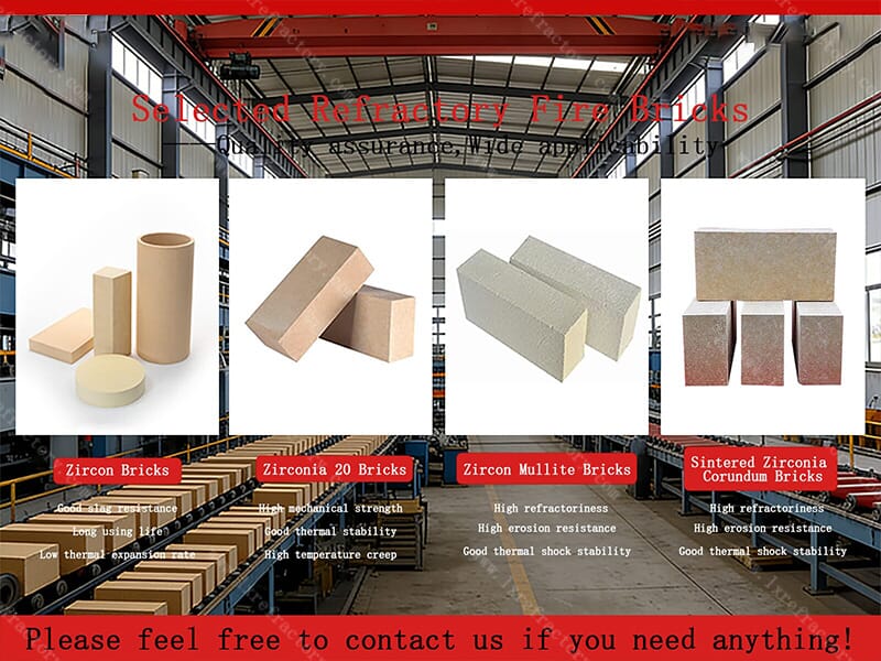 Various zirconium refractory fire bricks